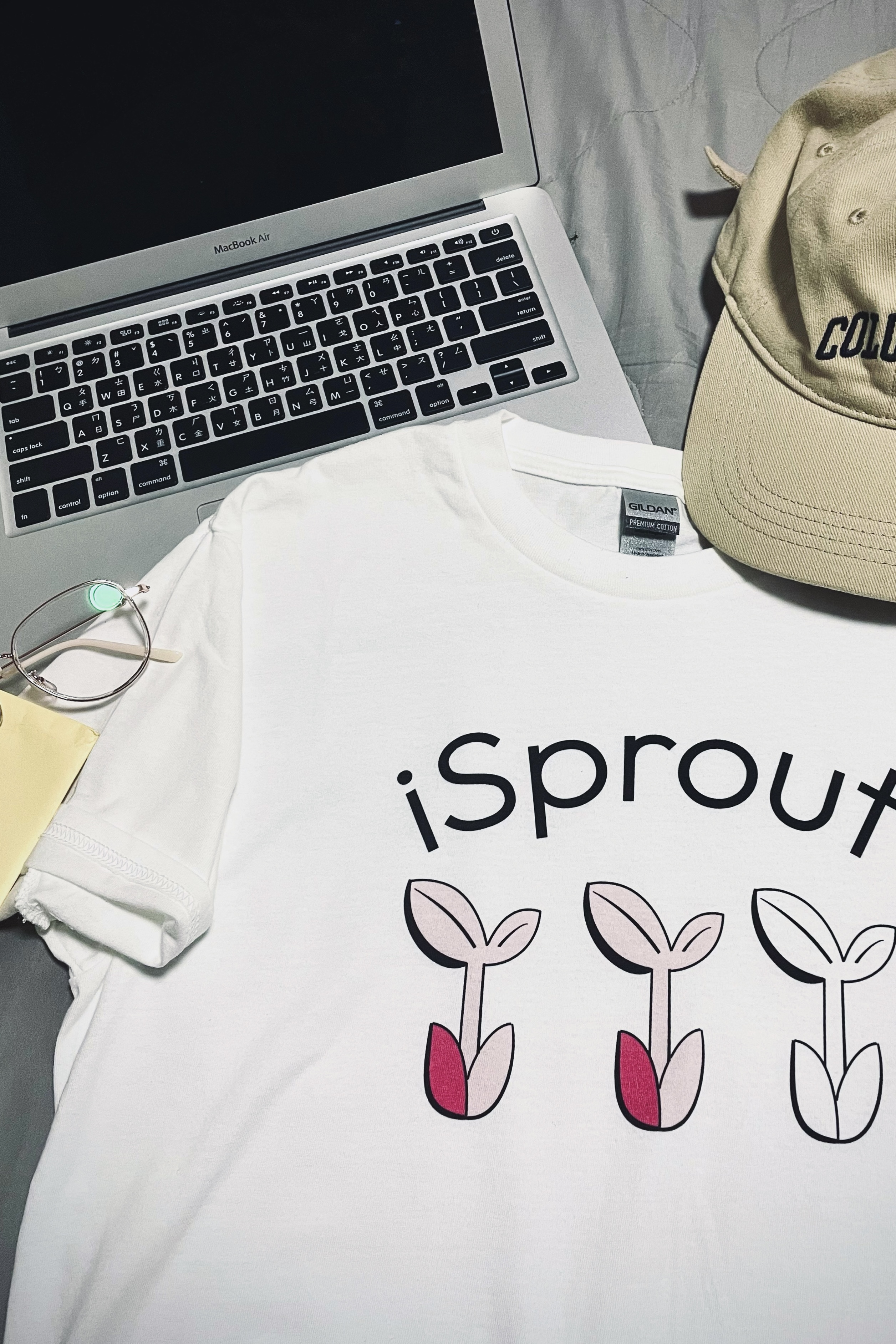 [iSprout]手繪T恤 三顆小芽粉色款